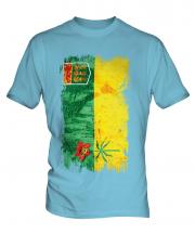 Saskatchewan Grunge Flag Mens T-Shirt