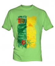Saskatchewan Grunge Flag Mens T-Shirt