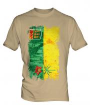 Saskatchewan Grunge Flag Mens T-Shirt