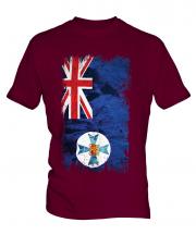 Queensland Grunge Flag Mens T-Shirt