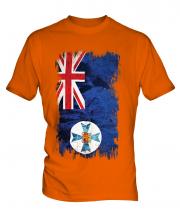 Queensland Grunge Flag Mens T-Shirt