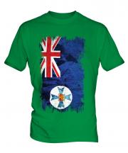 Queensland Grunge Flag Mens T-Shirt