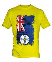 Queensland Grunge Flag Mens T-Shirt