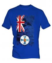 Queensland Grunge Flag Mens T-Shirt