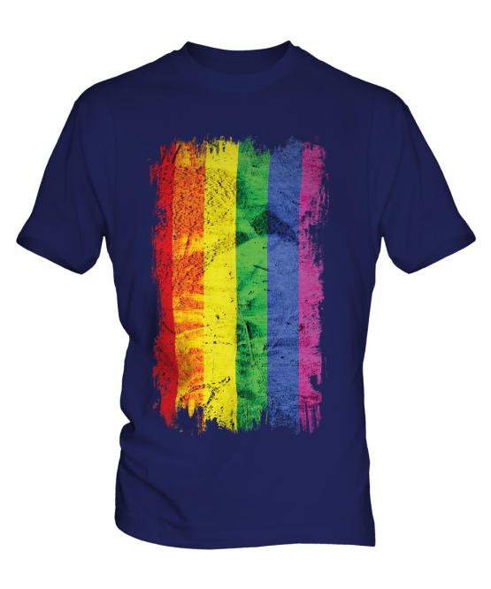 Gay Pride Grunge Flag Mens T-Shirt