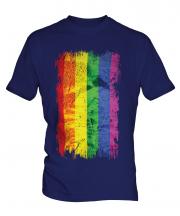 Gay Pride Grunge Flag Mens T-Shirt