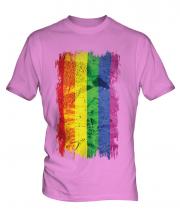 Gay Pride Grunge Flag Mens T-Shirt