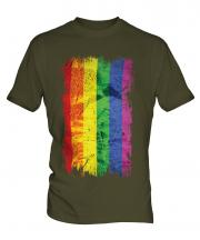 Gay Pride Grunge Flag Mens T-Shirt