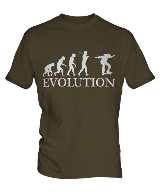 Skateboarder Evolution Mens T-Shirt