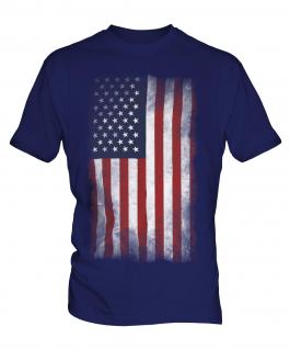 Stars And Stripes Faded Flag Mens T-Shirt
