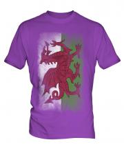 Wales Faded Flag Mens T-Shirt