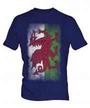 Wales Faded Flag Mens T-Shirt