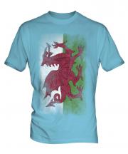 Wales Faded Flag Mens T-Shirt