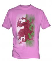 Wales Faded Flag Mens T-Shirt