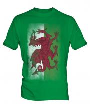 Wales Faded Flag Mens T-Shirt
