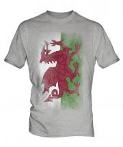 Wales Faded Flag Mens T-Shirt
