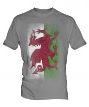 Wales Faded Flag Mens T-Shirt