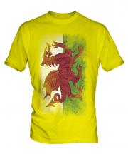 Wales Faded Flag Mens T-Shirt