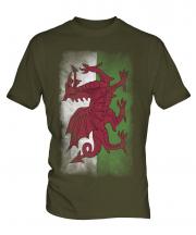 Wales Faded Flag Mens T-Shirt