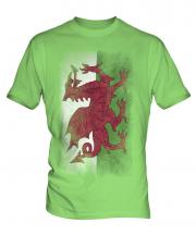 Wales Faded Flag Mens T-Shirt