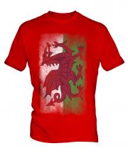 Wales Faded Flag Mens T-Shirt