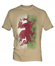 Wales Faded Flag Mens T-Shirt