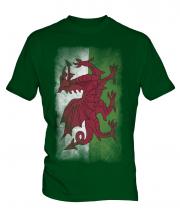 Wales Faded Flag Mens T-Shirt