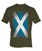 Scotland Faded Flag Mens T-Shirt