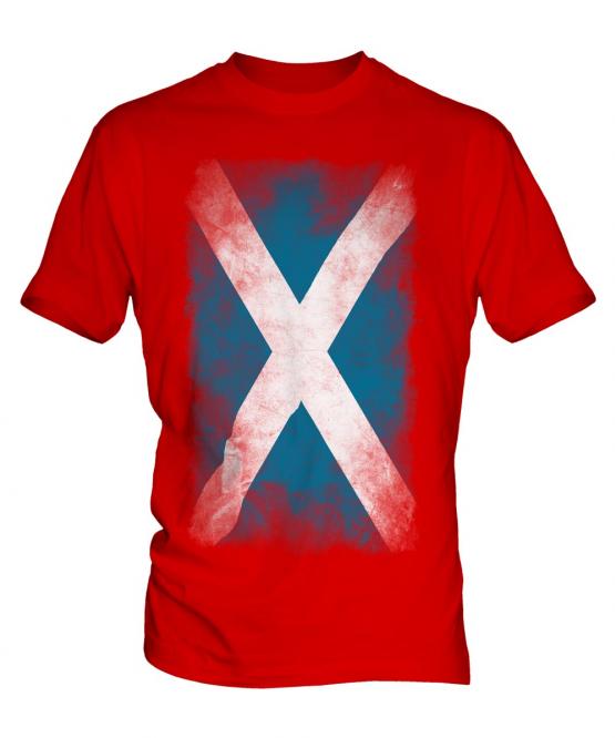 Scotland Faded Flag Mens T-Shirt