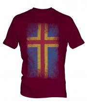 Aland Faded Flag Mens T-Shirt