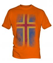 Aland Faded Flag Mens T-Shirt