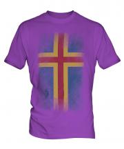 Aland Faded Flag Mens T-Shirt