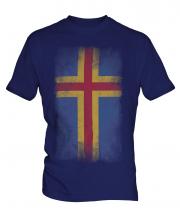 Aland Faded Flag Mens T-Shirt