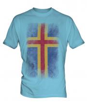 Aland Faded Flag Mens T-Shirt