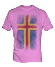 Aland Faded Flag Mens T-Shirt