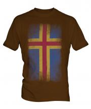 Aland Faded Flag Mens T-Shirt