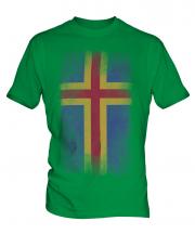Aland Faded Flag Mens T-Shirt