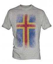 Aland Faded Flag Mens T-Shirt