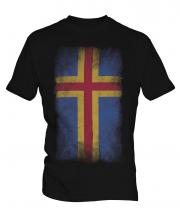 Aland Faded Flag Mens T-Shirt