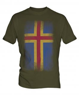 Aland Faded Flag Mens T-Shirt