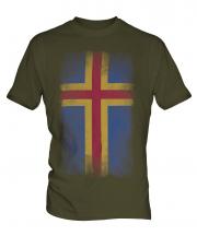 Aland Faded Flag Mens T-Shirt