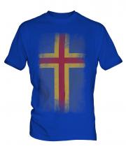 Aland Faded Flag Mens T-Shirt
