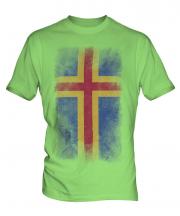 Aland Faded Flag Mens T-Shirt