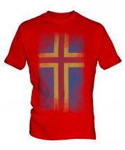 Aland Faded Flag Mens T-Shirt