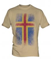 Aland Faded Flag Mens T-Shirt