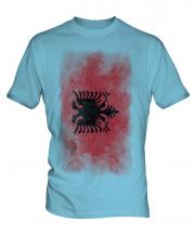 Albania Faded Flag Mens T-Shirt