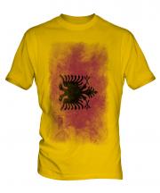 Albania Faded Flag Mens T-Shirt