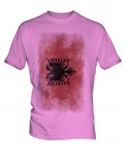 Albania Faded Flag Mens T-Shirt