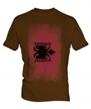 Albania Faded Flag Mens T-Shirt