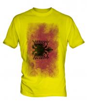 Albania Faded Flag Mens T-Shirt